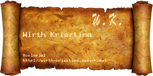 Wirth Krisztina névjegykártya